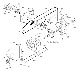 Auger Housing Diagram and Parts List for C950-52421-0 2004 Briggs and Stratton Snow Blower